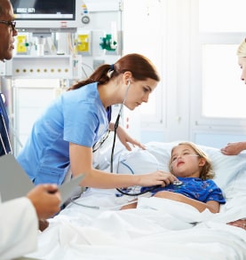 Medical team caring for patient